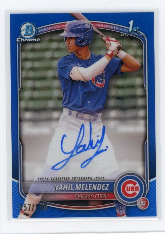 2025 Bowman Chrome #CPA-YM Yahil Melendez Prospect Autographs Blue #/150