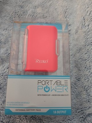 Reiko Power Bank 4000Mah with 25CM Micro USB Cable,New In Retail Packaging 