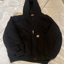 CARHARTT J140 BLK Black Hooded Zip Jacket RN 14806 2XL USA Made