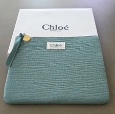 CHLOE PARFUM BAG NEW IN BOX W/ GOLD ZIPPER LIMITED EDITION SUEDE TEXTURE