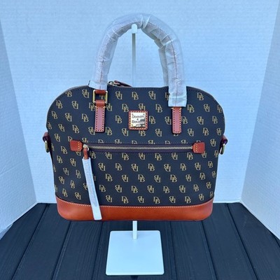 Dooney Bourke BGRET1914 BMTN Brown Tmoro Gretta Domed Zip Satchel Authentic New