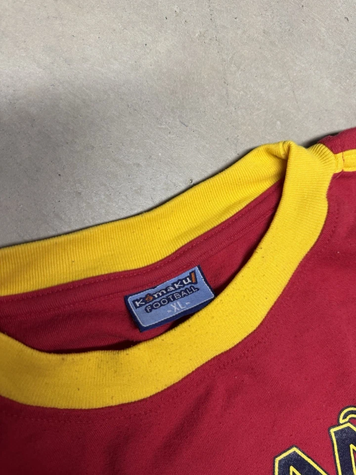 Vintage Espana Spain Football Red Ringer Tee Size XL - Image 3 of 4