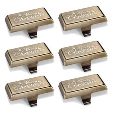 6 Pcs Christmas Stocking Holders Mantle Hanging Hooks Weighted Metal Stocking...