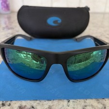 Costa Del Mar Finlet Polarized Sport Sunglasses Green Mirror 580P Plastic Lens