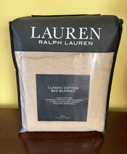 LAUREN RALPH LAUREN Classic Cotton Bed Blanket, KING - TAUPE