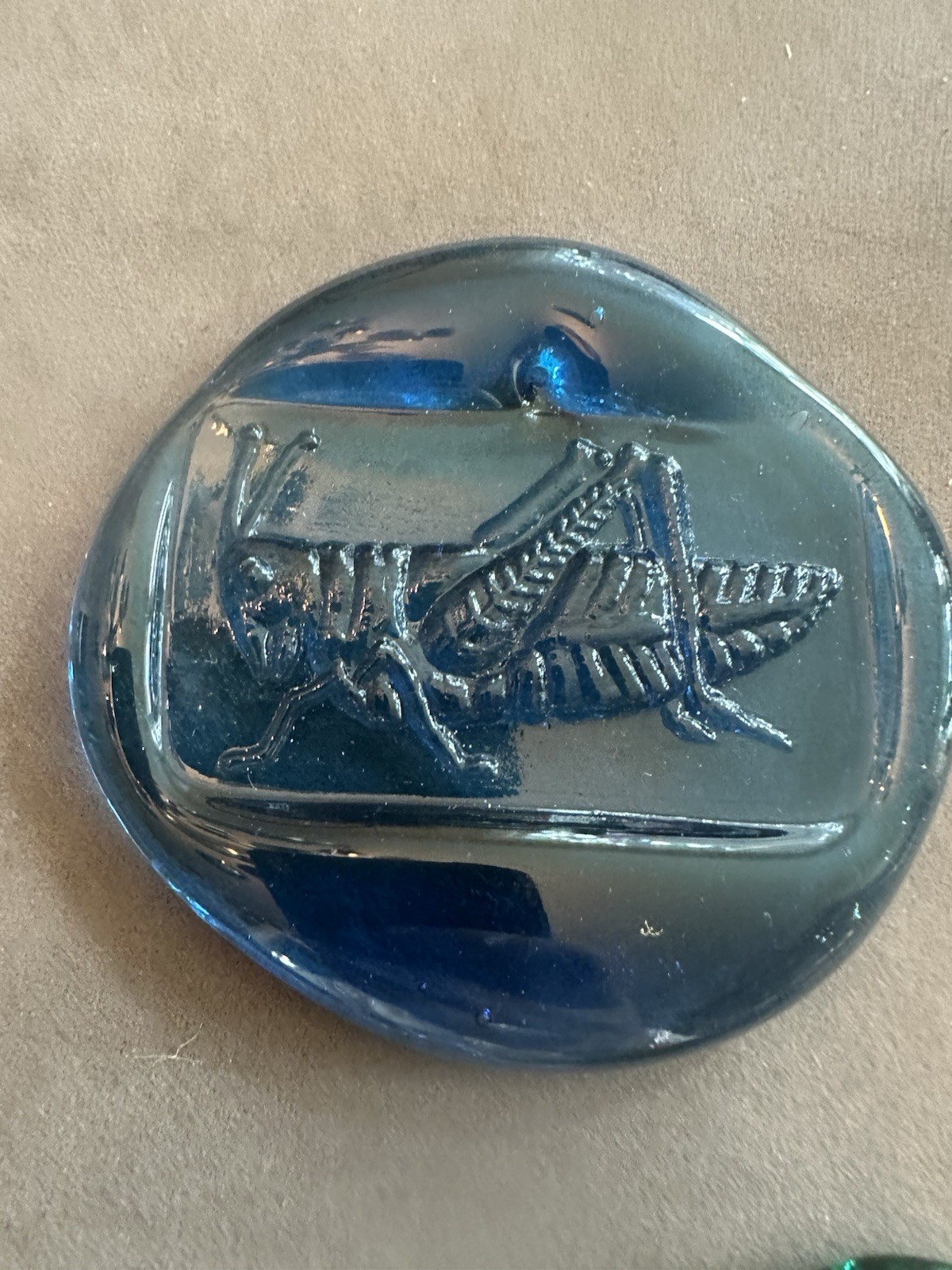 Art Glass Sun Catcher Insect Grasshopper  Disc  Ornament  Handmade BEAUTIFUL 💕