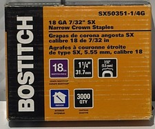 Bostitch 1-1/4-in Leg x 7/32-in 18 -Gauge Finish staples 3000 Per Box SX50351