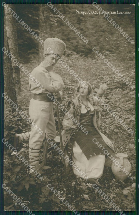 Romania Royalty Printul Carol Printesa Elisaveta Photo postcard cartolina MT0160