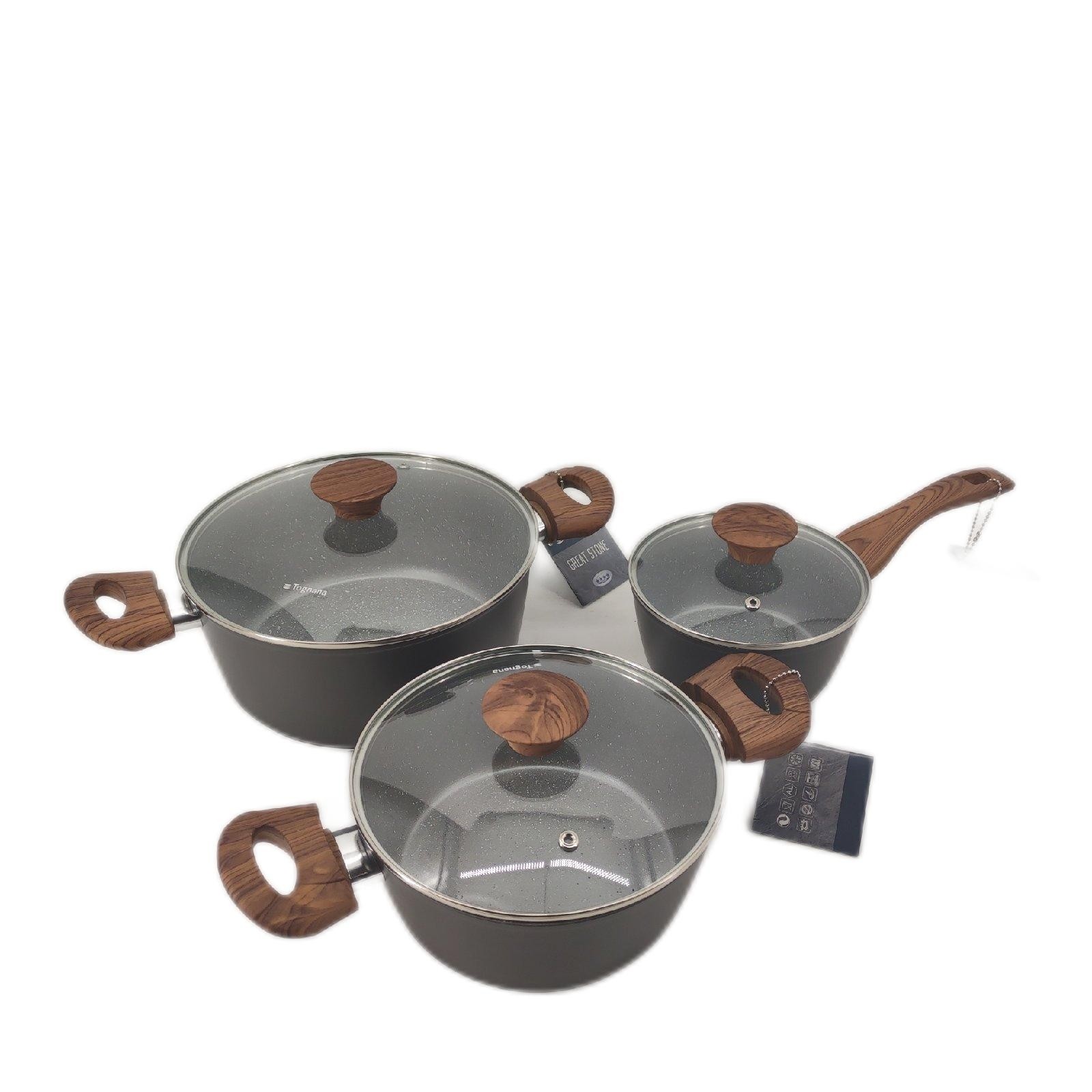 Toga Great Stone Kochgeschirr-Set mit 2 Pfannen 3 Stieltöpfen 3 - Unvollständig