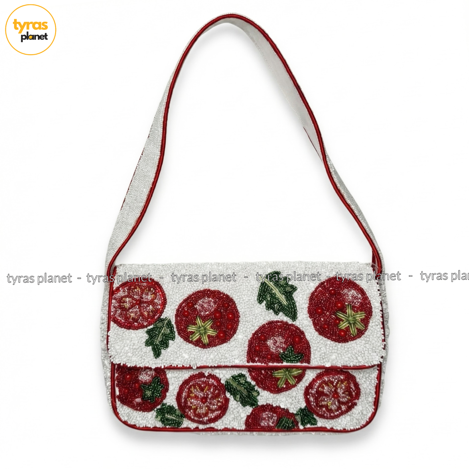 Viral Handcrafted In India Beaded Tomato Bag - NWT NEW