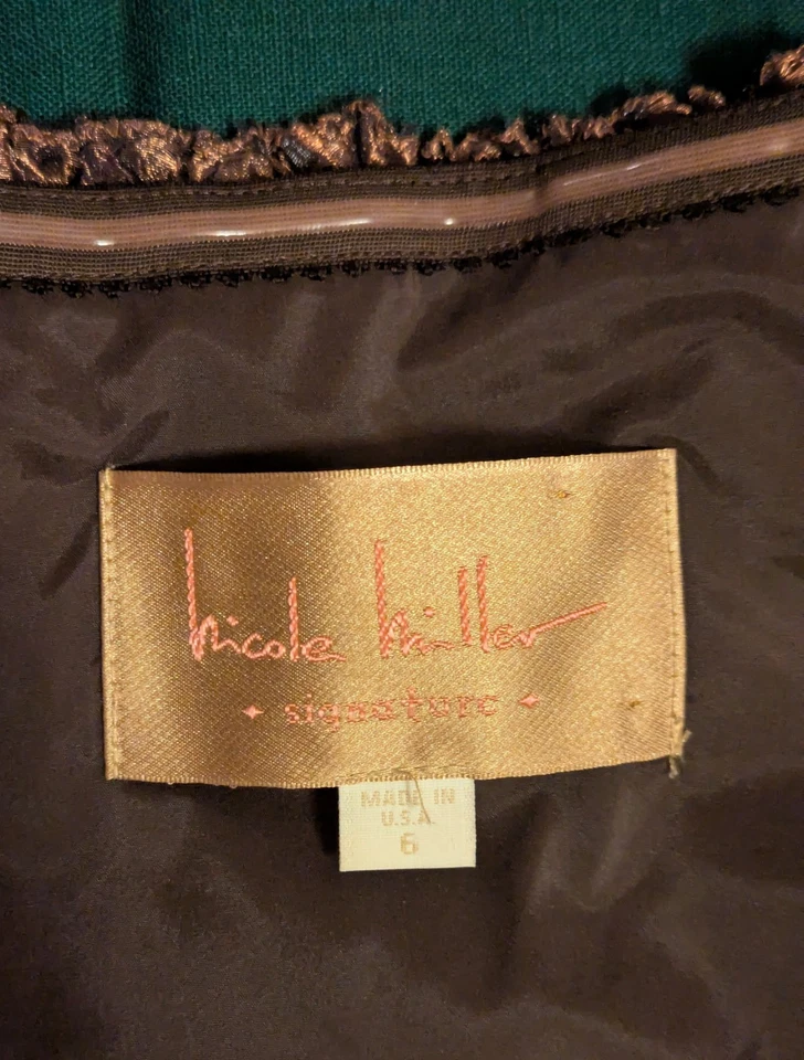 Nicole Miller подпись размер 6 меди металлический платье без бретелек Sweetheart дизайнер - Изображение 3 из 4