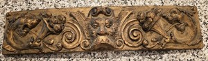 Antique CARVED Neo-Classical MYTHICAL Mask ARCHITECTUAL SALVAGE Estate Trim 23x5