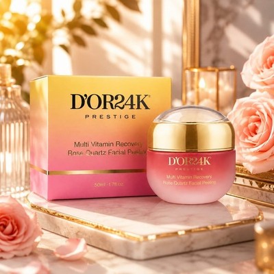$ 195.00 MSRP D OR24K Prestige Multi Vitamin Recovery Rose Quartz Facial Peeling