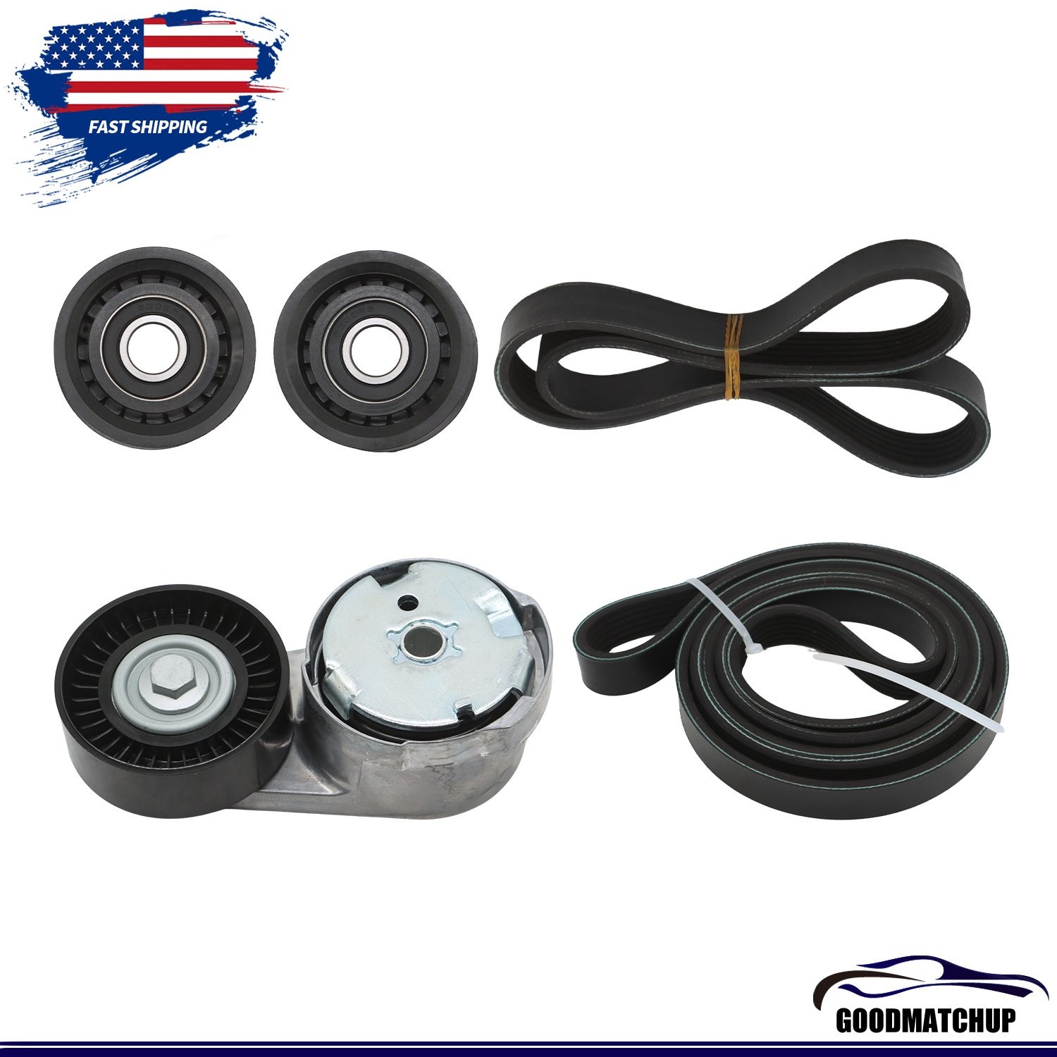5Pc Drive Belt Replacement Kit For Maserati Ghibli Levante Quattroporte 3.0T V6