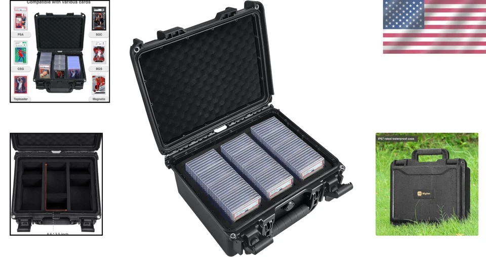 Waterproof 102-Slab Card Storage Case with Dividers and Lockable Features - Image 2 of 4