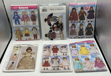 Lot of 6 Butterick Girl Doll Clothes Patterns 5110 3472 5604 3115 4699 5329