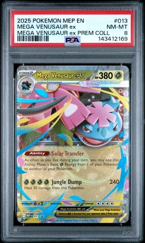 2025 POKEMON MEP EN-ME BLACK STAR PROMO #013 MEGA VENUSAUR EX PSA 8
