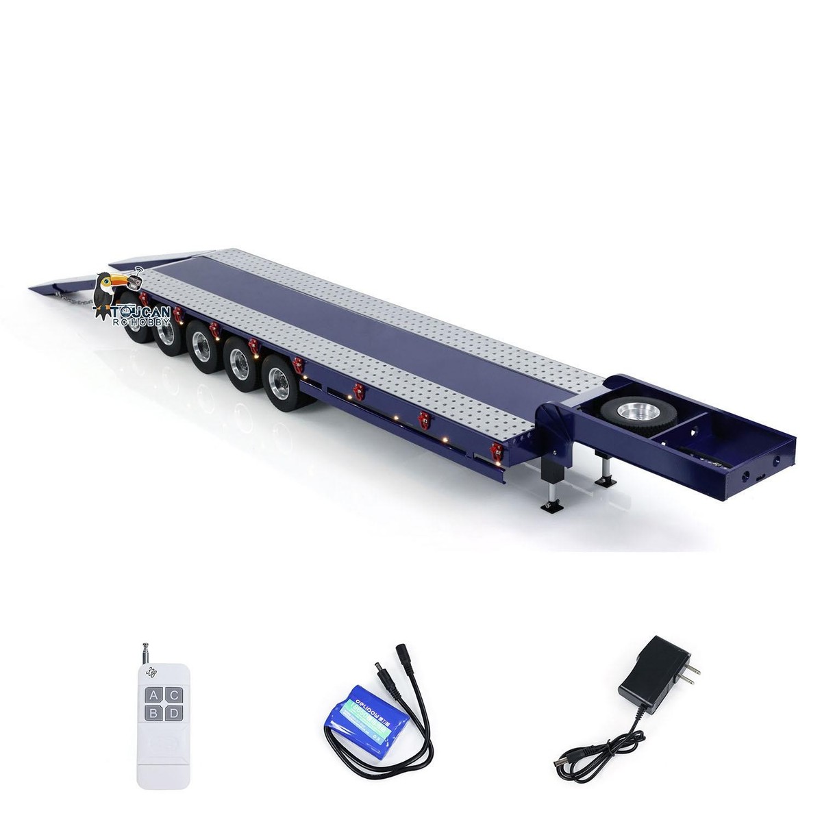 5-Axle Metal Semi Trailer for TAMIYA 1/14 RC Tractor Truck Remote