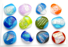 Lot of 12 pcs DICHROIC FUSED GLASS pendant K6 CABOCHON HAND MADE MOSAIC