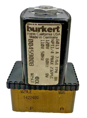 Burkert 6013 A 7/64 2/2 NC Magnetventil 1/4 NPT 232 pai 120/60 AC UL GELISTET