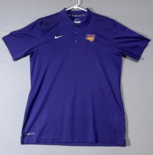 Nike Dri-Fit UNI Polo Shirt Mens Large Purple Northern Iowa Panthers EUC