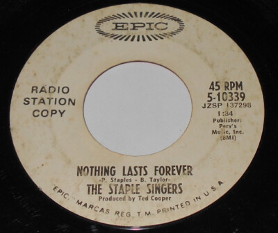 Promo Epic 5-10339 Mavis Staples Crying In The Chapel / Nothing Lasts Forever