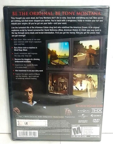 PS2 SCARFACE THE WORLD IS YOURS BRAND NEW FACTORY Y-FOLD SEALED BLACK LABEL - Picture 4 of 4
