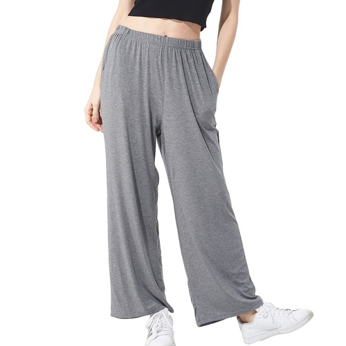Women's Soft Pajama Pants Stretchy Elastic Waist Wide Leg Cotton Lounge Bottoms - Picture 22 of 45