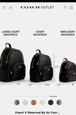 Coach X Observed By Us Court Pebbled Leather Backpack Gold  display picture 3