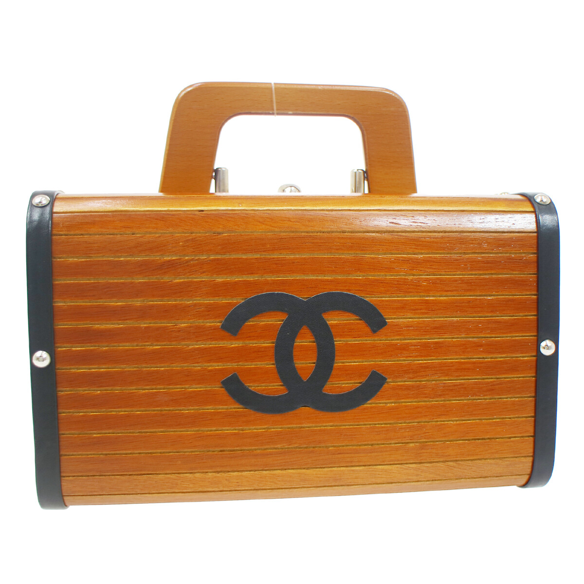 Chanel Brown Wood Vanity Handbag Box 93396 | eBay