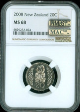 2008 New Zealand 20 Cents NGC MS68 MAC Quality