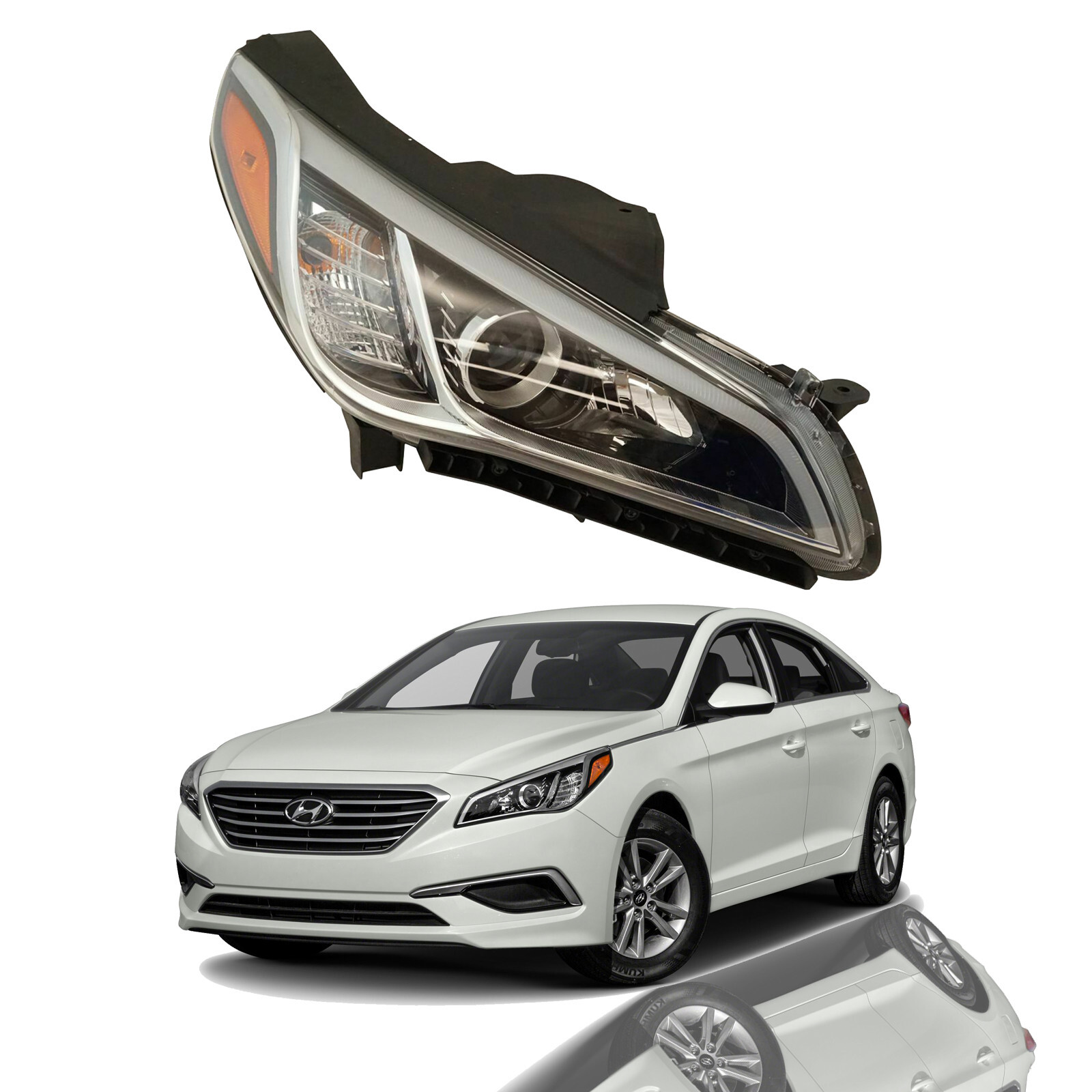For 2015 2016 2017 Hyundai Sonata Headlight Assembly w/ Bulbs Right ...