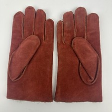 Vintage Italian Styled Lined Red Cowhide Leather Gloves