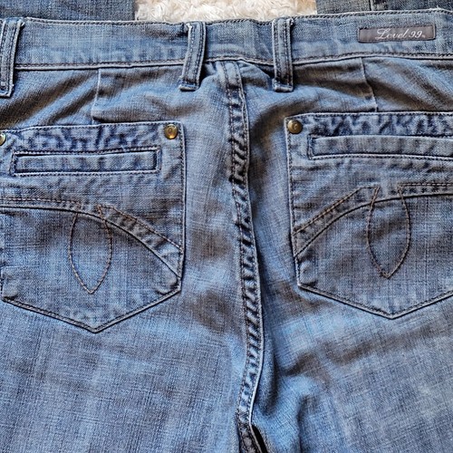 Level 99 Bootcut Denim Jeans Wmn's Sz 28 x 33 Factory Whiskering  - Picture 6 of 6