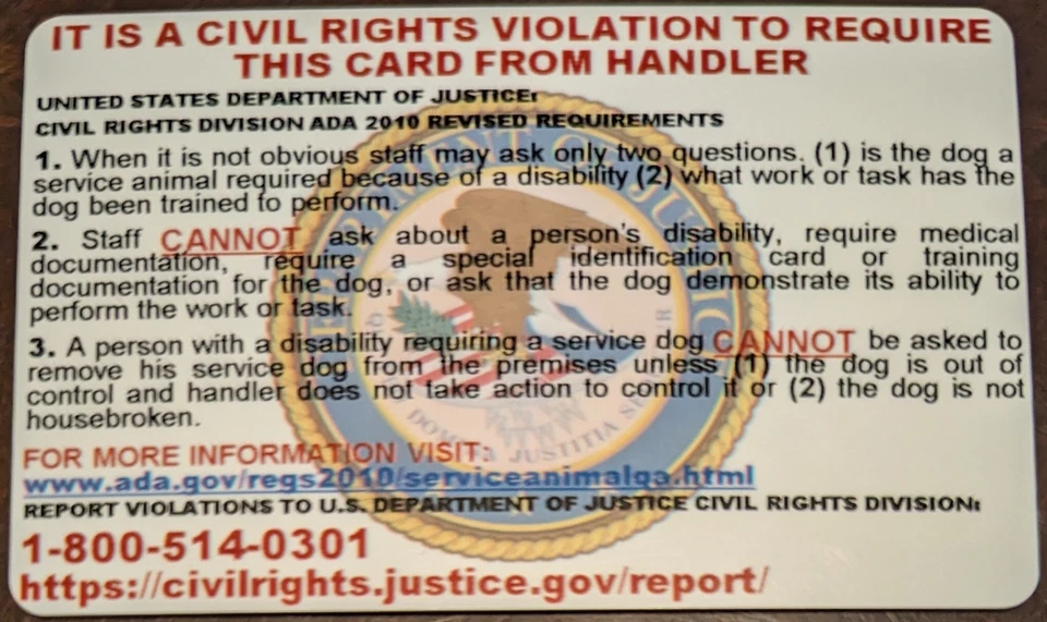 SERVICE DOG ID CARD HOLOGRAPHIC -  TWO SIDED CUSTOMIZABLE PHYSICAL & DIGITAL - Image 4 of 4