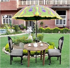 Indian Traditional Patio Embroidered Umbrellas Outdoor Garden Parasol Sun Shade