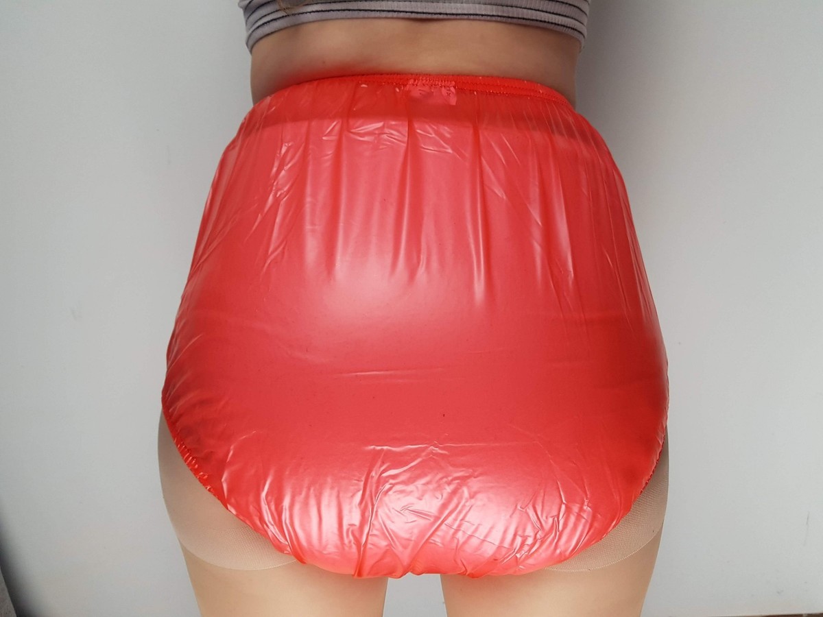 PVC Diaper Pants / Rubber Panties - Sewn 4302L Paint Look ABDL Adult Unisex Black