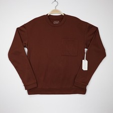 Stylus Men's Crew Neck Long Sleeve Pocket Fleece Sweatshirt Burgundy Size S