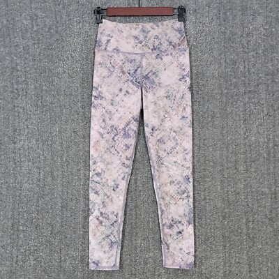 Evolution & Creation Leggings Womens Small Purple & Gray Sofia Grunge Flair 7/8