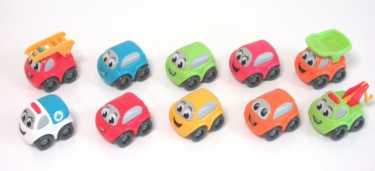 10PC SMOBY CHILDREN'S BUBBLE CAR CHUNKY TOY PLASTIC VROOM PLANET COLLECTOR  SET