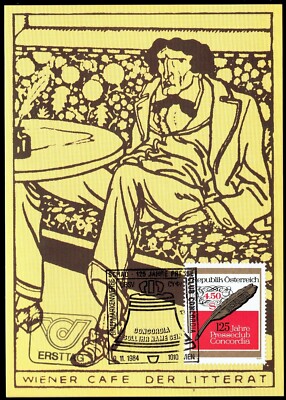 Masterpieces of the Österreichische Austria 686 Concordia Press Club w/ Moritz Jung Art 1984 FDC Maxi