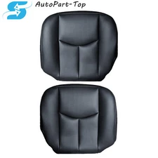For 2003-2006 Chevy Tahoe Suburban Driver & Passenger Bottom Seat Cover Black