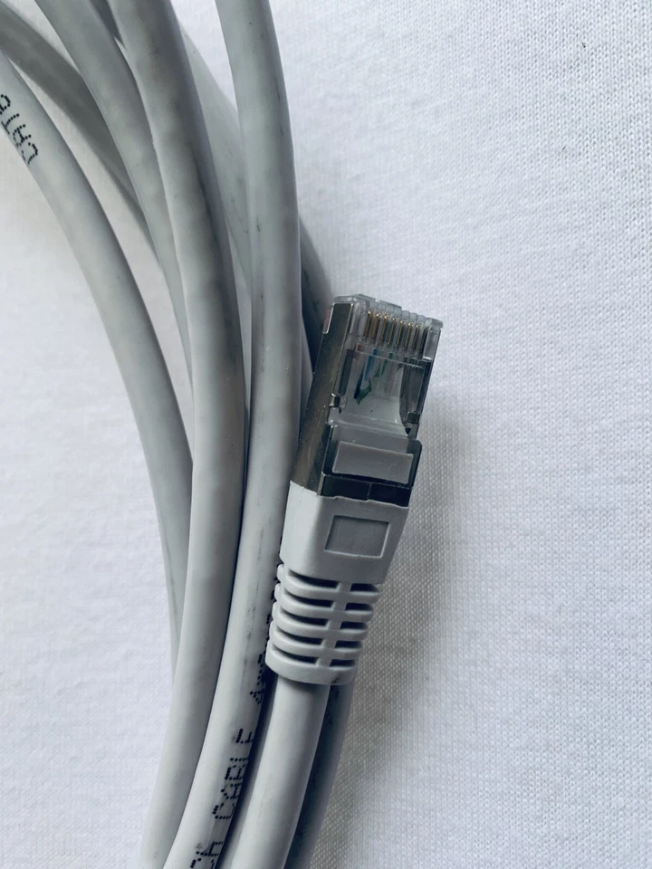 20FT CAT6 RJ45 Network LAN Ethernet U/FTP Shield Cable Flat Cord 26AWG White - Image 3 of 3