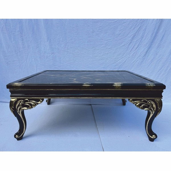 Casa Padrino Luxus Barock Couchtisch Schwarz / Gold 108 Cm - Wohnzimmer-image