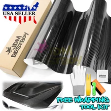 7D Carbon Fiber Black High Gloss Auto Vinyl Wrap Sticker Sheet Film Decal DIY