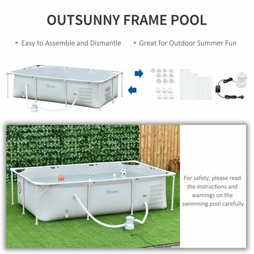 Easycomfort Piscina Fuoriterra Autoportante, Piscina Rigida Rettangolare Con Fi - Foto 4 di 6
