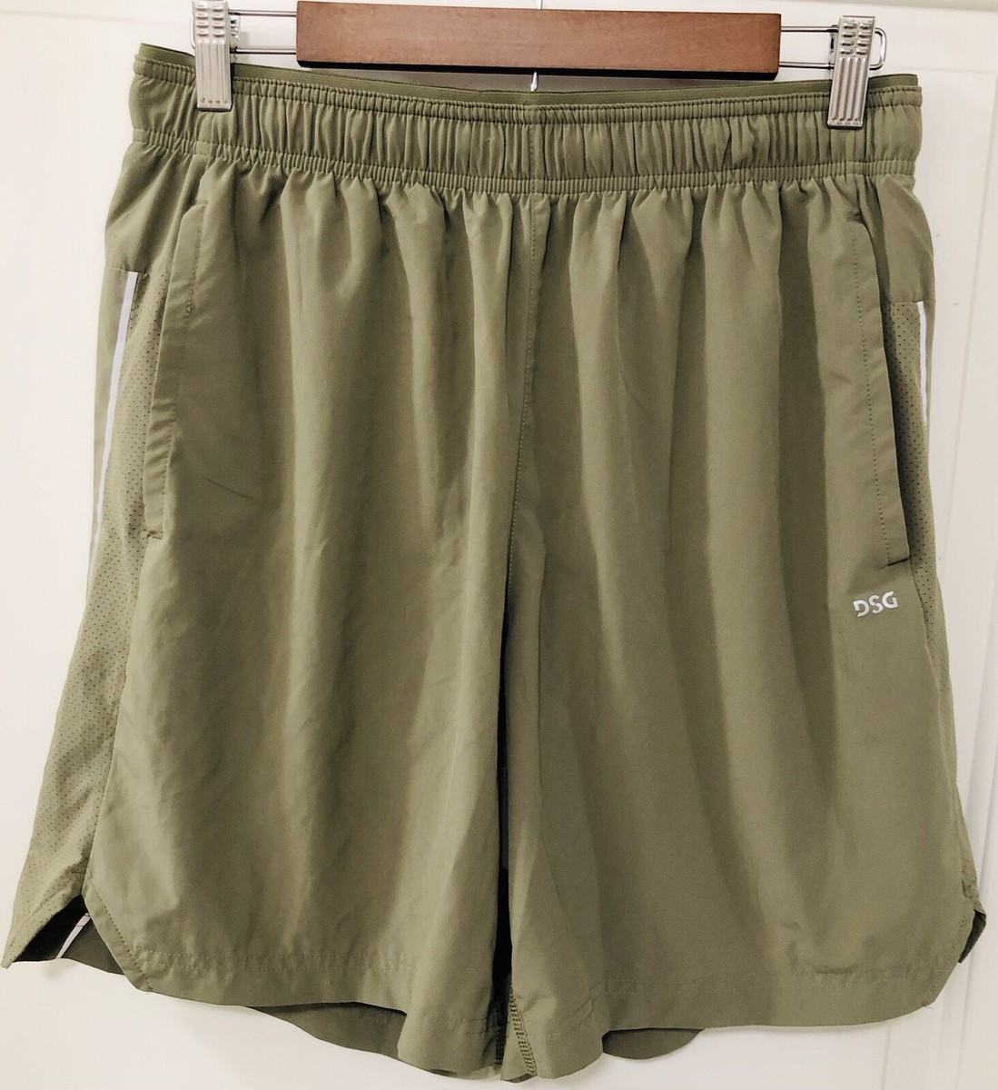 Men's DSG Running Training Drawstring Shorts Olive Green
