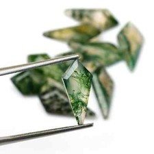  WHOLESALE NATURAL MOSS AGATE FACETED KITE SHAPE LOOSE GEMSTONE