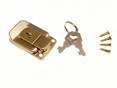 8 X Chiusura A Scatto In Ottone Placcato Con 2 Chiavi 48Mm X 33Mm | Onestopdi