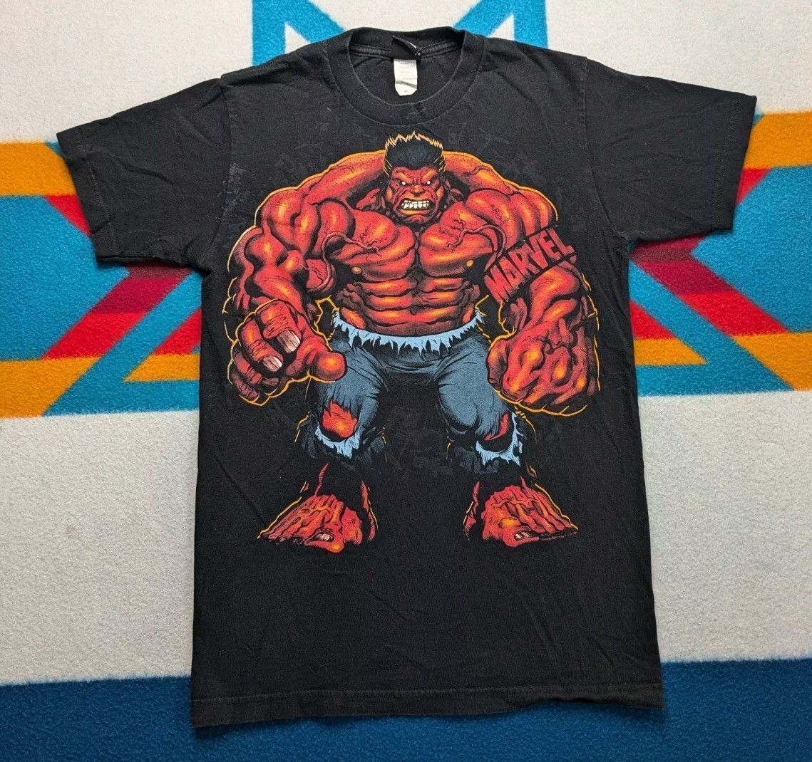 Vintage Marvel Mad Engine Red Hulk Shirt The Incredible Hulk Smash Small